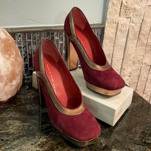 Marc Jacob's red and gold stilettos size 6 1/2